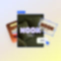A playful text logo for a home brand called Nook is selected. A cursor clicks an SVG button to export the logo, which is then displayed to the left over an image of a green couch. 