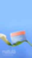 Product image for a face cream brand featuring a transparent video element. 