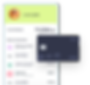 A Wix Checking dashboard interface showing a business account balance, recent transactions, and a Wix Visa® debit card